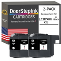 DoorStepInk Brand for Brother LC109BK XXL Super High Yield Black Twin Pack Remanufactured in the USA Ink Cartridges, LC-109BK