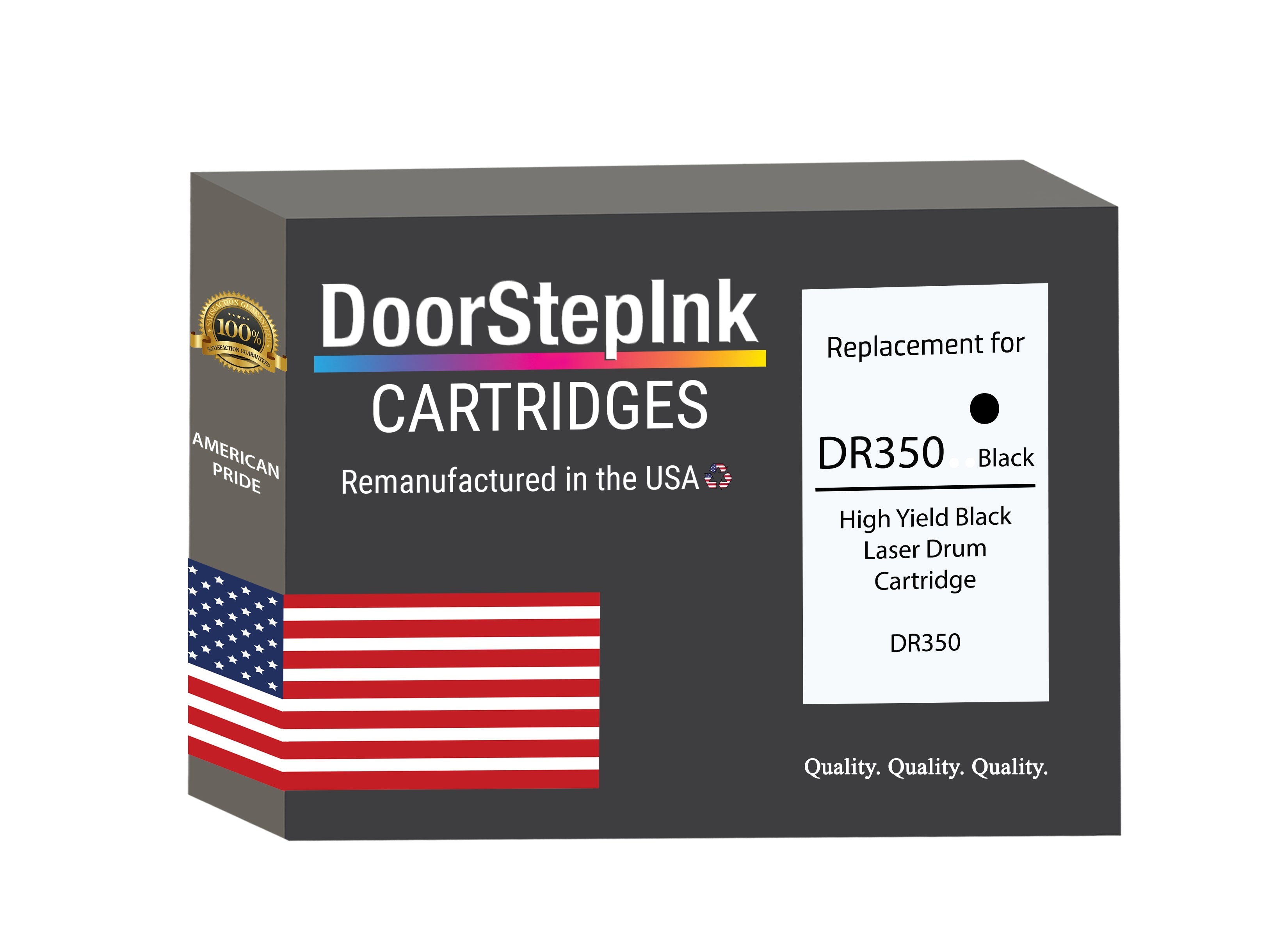 DoorStepInk Brand For Brother DR350 High Yield Black Remanufactured in the USA Laser Drum Cartridge, DR350